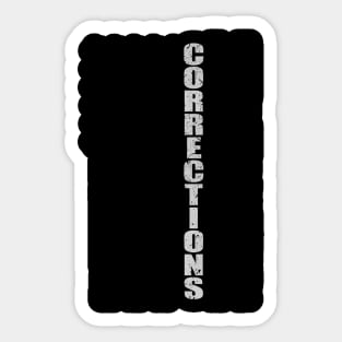 Thin Silver Line Flag Corrections Officer Sticker